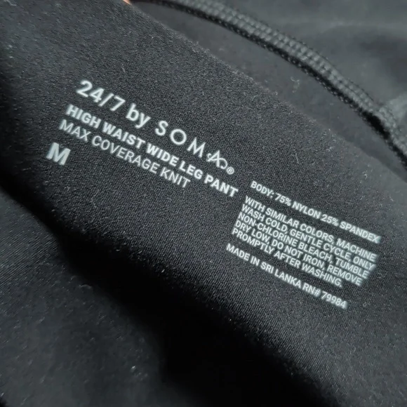 Soma 24/7 High Waist Wide Leg Max Coverage Knit Black Wide-Leg Pants - Picture 3 of 9